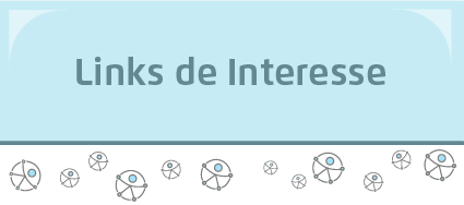 A arte apresenta uma divisão entre duas cores, azul e branco. Na parte de cima, azul, está o título "links de interesse"